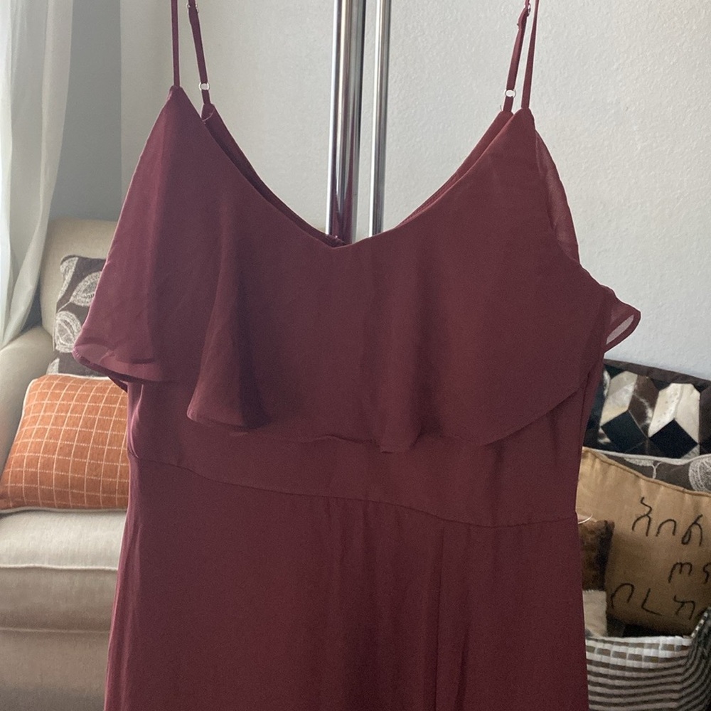 Birdy Grey Maxi Dress Large English red rose, Formal Bridesmaid Gown Pockets - Picture 5 of 8
